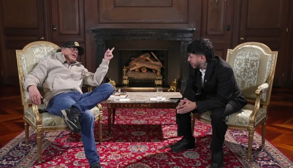 Petro y Westcol en la Casa de Nariño durante el stream del 26 de marzo de 2026